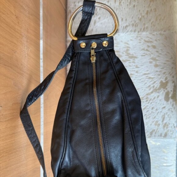 Pre-Loved Leather Crossbody Bum Bag with Gold Hardware - Picture 3 of 4